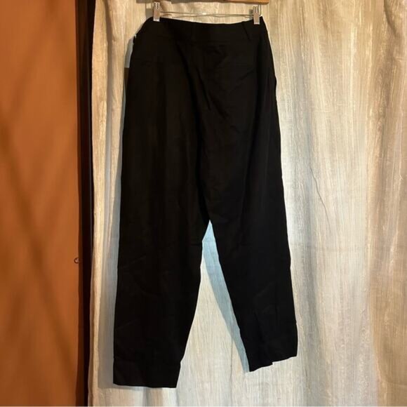 Everlane The Tencel Way-High Taper Pant Black Pleated Trousers MSRP $108 NWT 12 - Picture 5 of 8